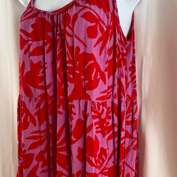 Loft floral rayon tiered spaghetti strap midi dress S - Picture 2 of 15